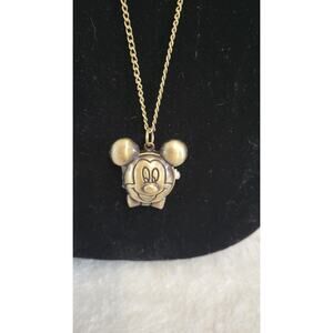 Vintage Mouse Character Pocket Watch Necklace – Quartz Pendant Watch – Bronze...